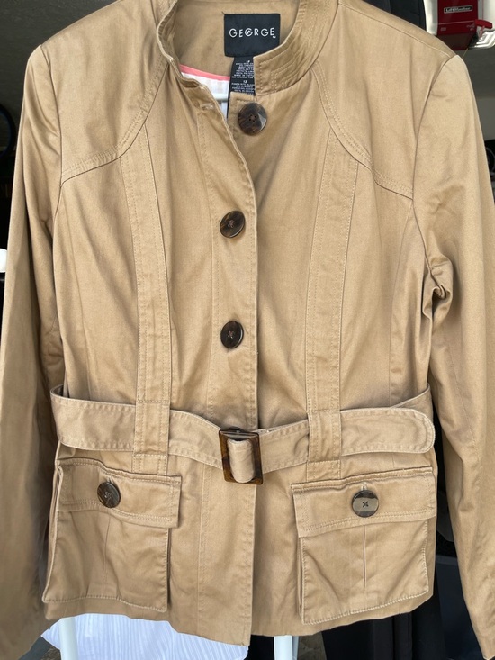 George Jackets & Blazers - George Women's Khaki Utility Belted Jacket